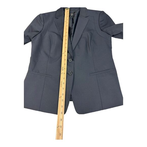 Ann Taylor Blazer Size 8 Black Wool Blend Two Button Notch Long Sleeve Career - Picture 9 of 15